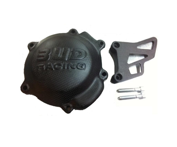 Kit Bud Racing de cache-allumage et de cache-pignon en carbone (KX85)