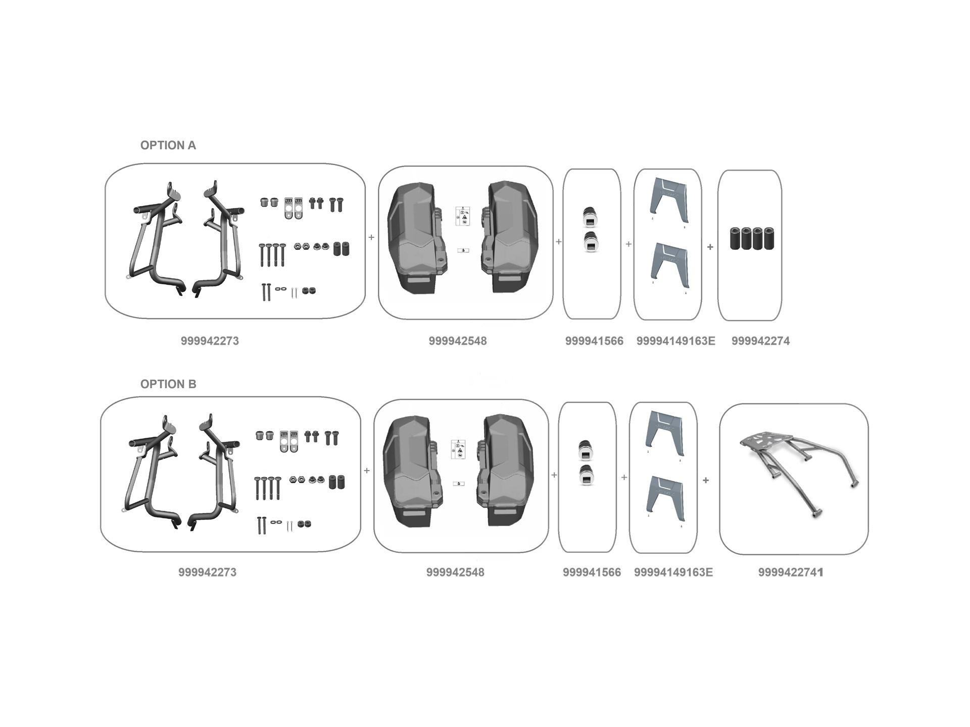 Supports pour jeu de valises 2 x 21 L (KLE500/SE)